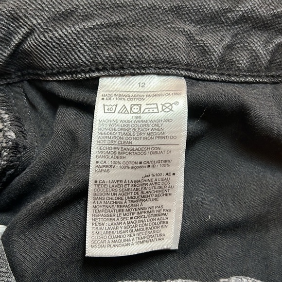 High-Waisted Button-Fly O.G.Straight Raw-Hem Jean Skirt Size 12 - Picture 10 of 10